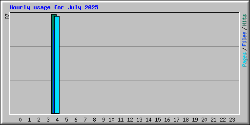 Hourly usage for July 2025